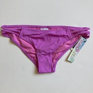Low Rise Bikini Bottom Womens Medium Lavender Stunner Strappy Hipster Ladies